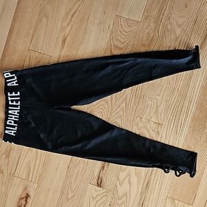 Alphalete Cropped Athletic Leggings Black Size Small